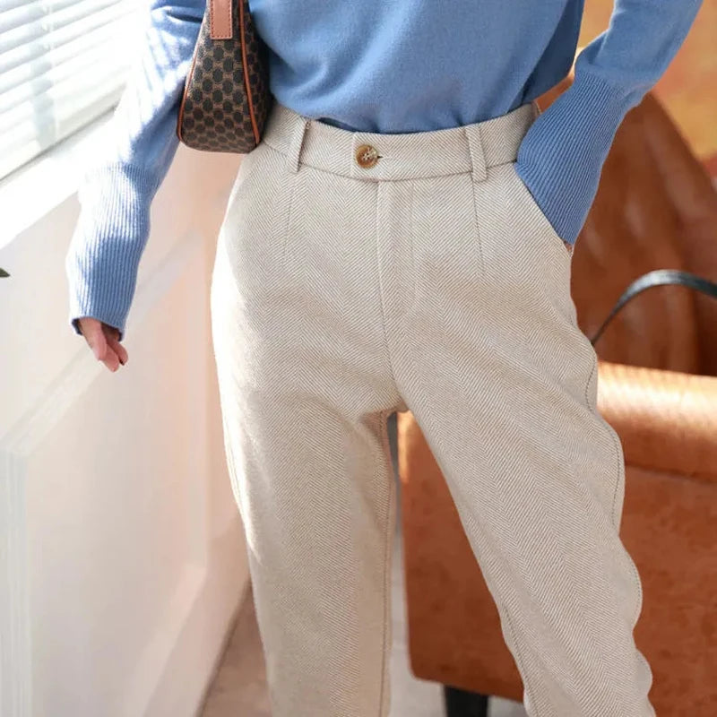 Premium Wool-Blend Suit Pants