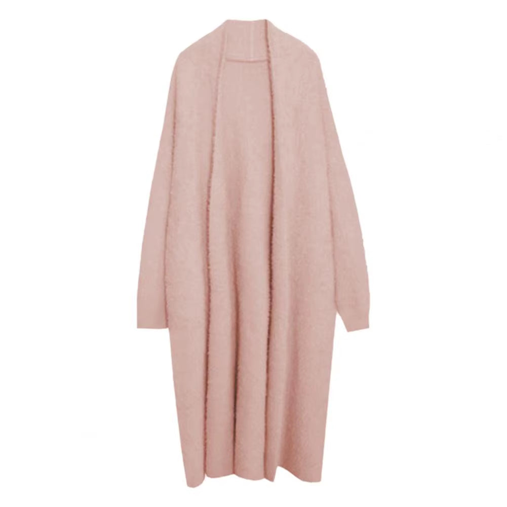 Long Knitted Cardigan – Soft Cashmere Feel Winter Sweate