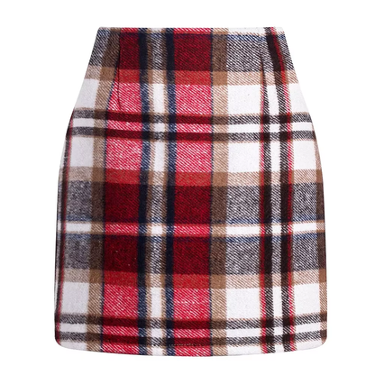 High-Waisted Plaid Mini Skirt