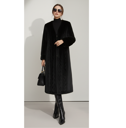 Minimalist Faux-Mink Cardigan Coat