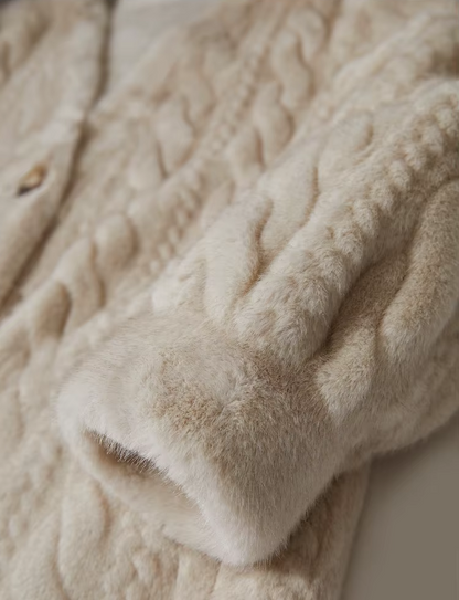 Minimalist Faux-Mink Cardigan Coat