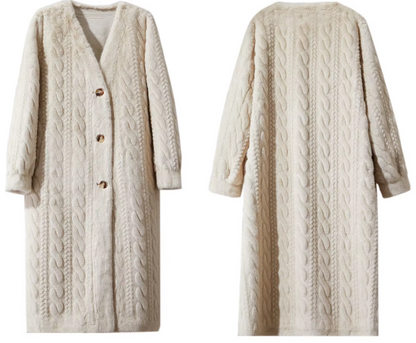Minimalist Faux-Mink Cardigan Coat