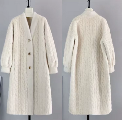 Minimalist Faux-Mink Cardigan Coat