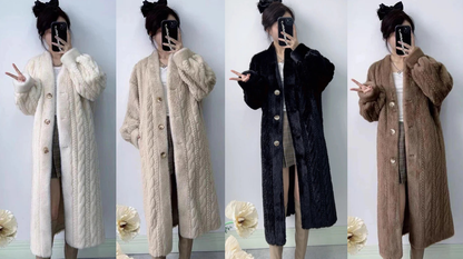 Minimalist Faux-Mink Cardigan Coat