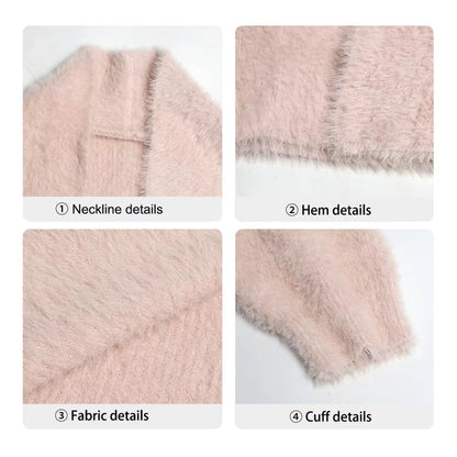 Long Knitted Cardigan – Soft Cashmere Feel Winter Sweate