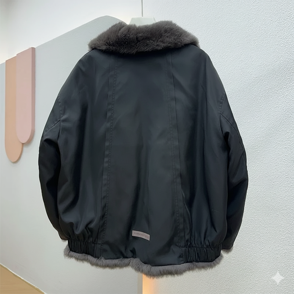 Refined Women’s Down Jacket – 100% Natural Real Fur