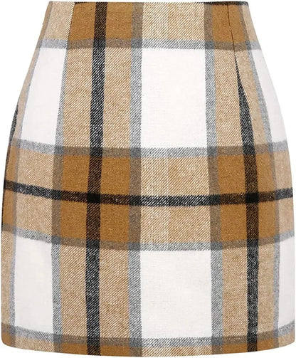 High-Waisted Plaid Mini Skirt