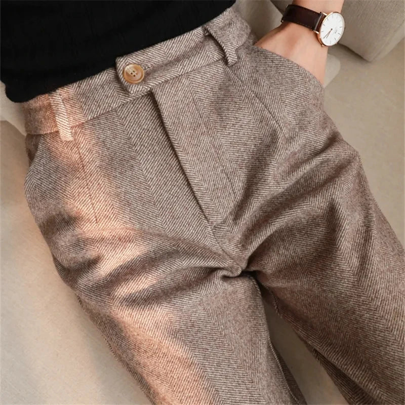 Premium Wool-Blend Suit Pants