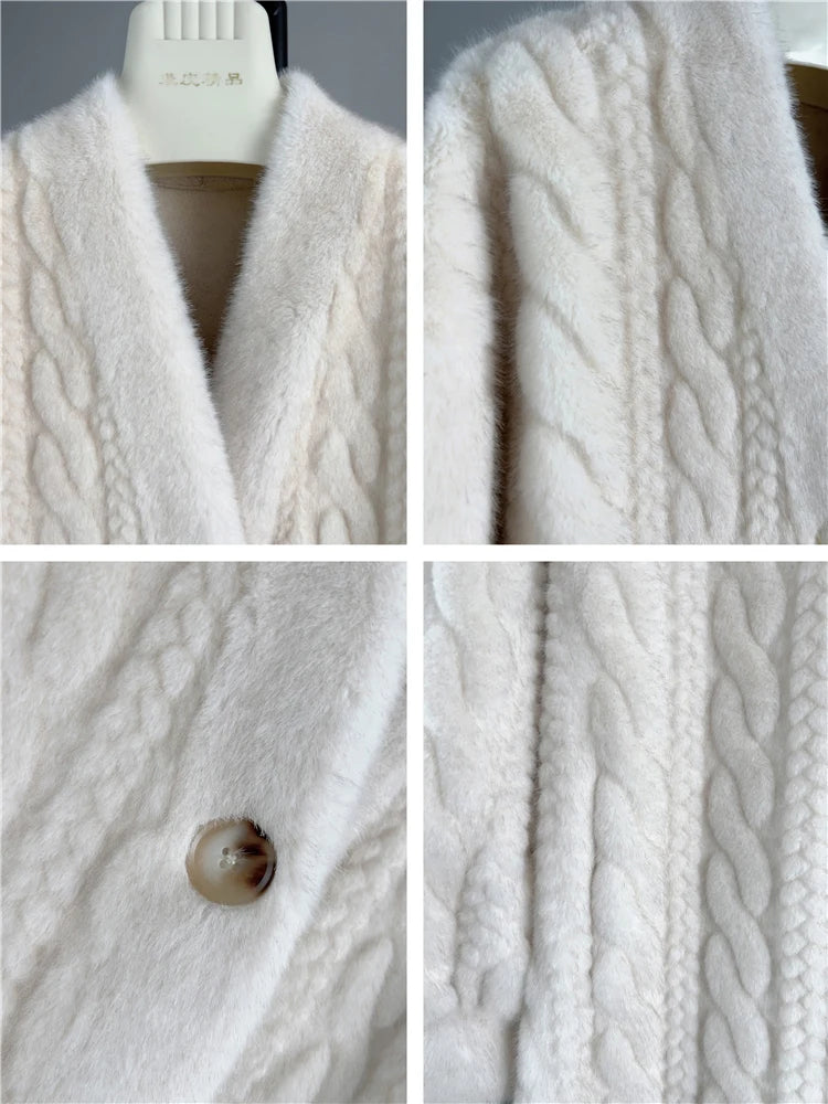 Minimalist Faux-Mink Cardigan Coat