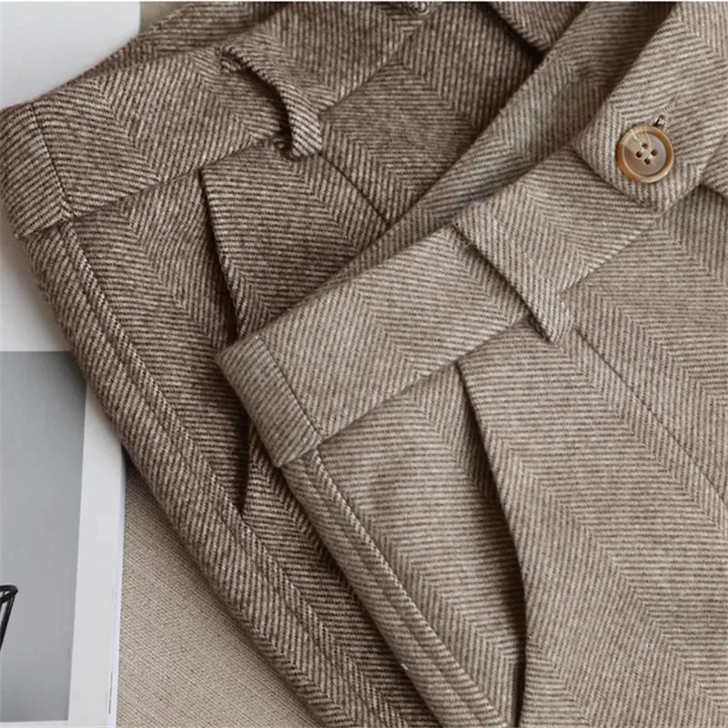 Premium Wool-Blend Suit Pants