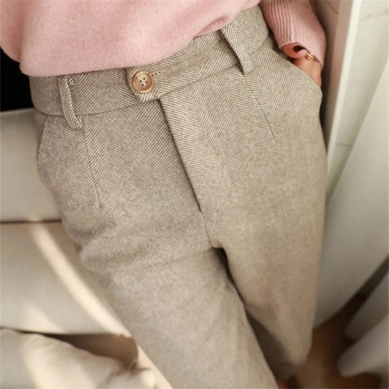 Premium Wool-Blend Suit Pants