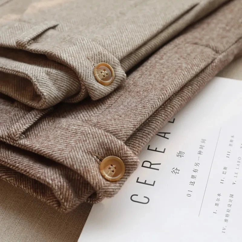 Premium Wool-Blend Suit Pants